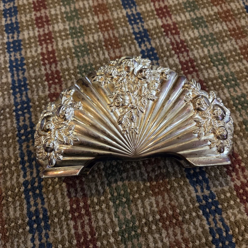 Royal Doulton Gold Plated Napkin Holder Old Country Roses Tableware Vintage RARE - Picture 11 of 13